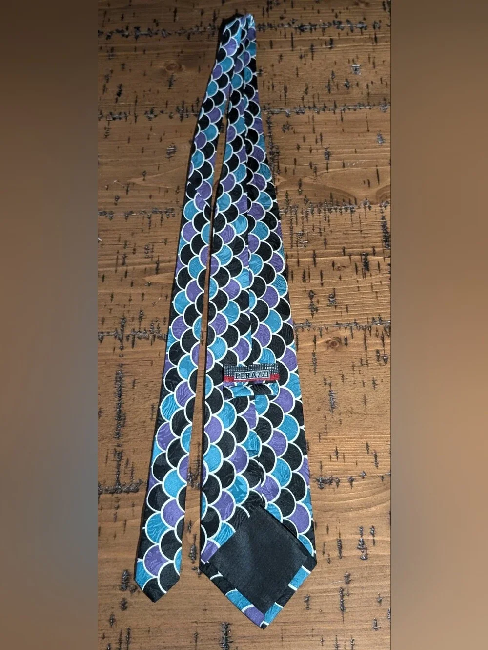 VTG- Perazzi 100% Silk Fishscale Mermaid Tie